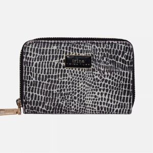 Trina Turk Black Patterned Wallet With Gold Hardware